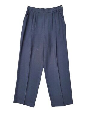 4P Vintage Louben for Laura Petites High Waisted Pleated Trousers Black Small